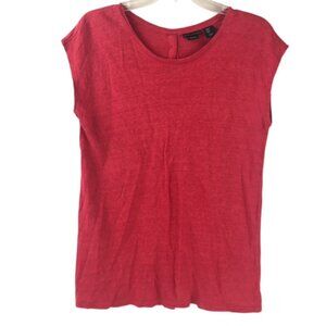 Tahari 100% Linen Sleeveless Pink Top Size M Minimalist Lightweight Beach